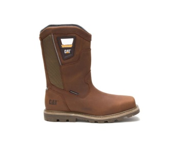 Caterpillar Work Boots South Africa Stillwell Waterproof Steel Toe Brown - Cat Boots For Men - QM7051498